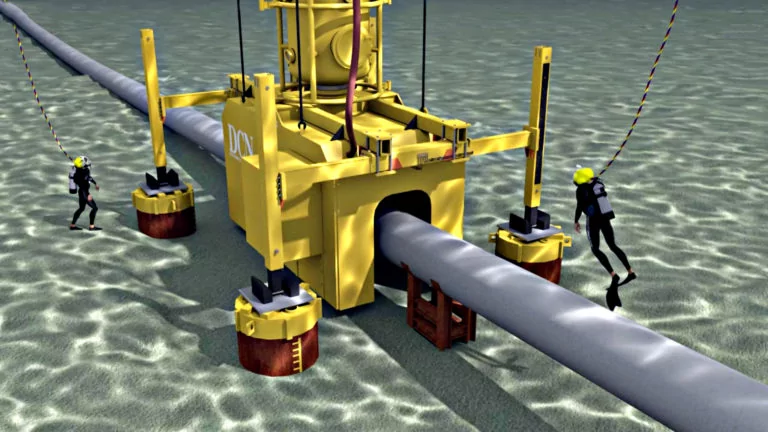 Repair gas pipelines on seabed. Nord Stream pipeline.