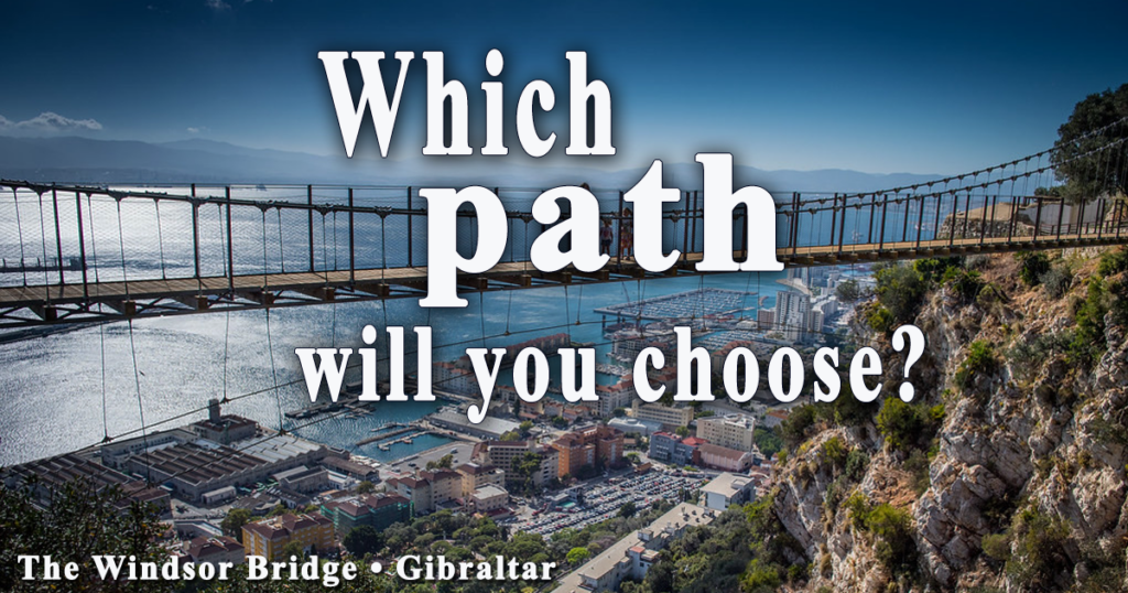 King Christ has summonsed Charles to Gibraltar. Which path will Charles choose? Winsor Bridge in Gibraltar.
