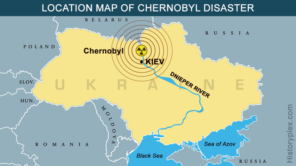 Location of Chernobyl. The 3rd. angel (Rev. 8:10) happened in 1986 