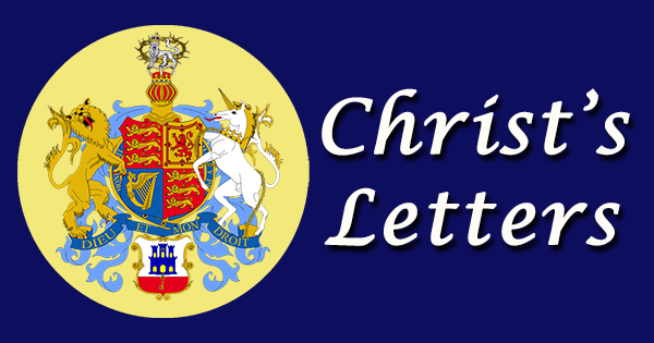 Christ's Letters icon featuring Christ's coat of arms, banner, ensign, Isaiah 11:12, Bible verse, british coat of arms, christ at over the United Kingdom, Gibraltar flag